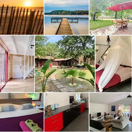 House De La Canopee, Swimming Pool, Lake, Forest, Large Garden And Wifi * Hourtin